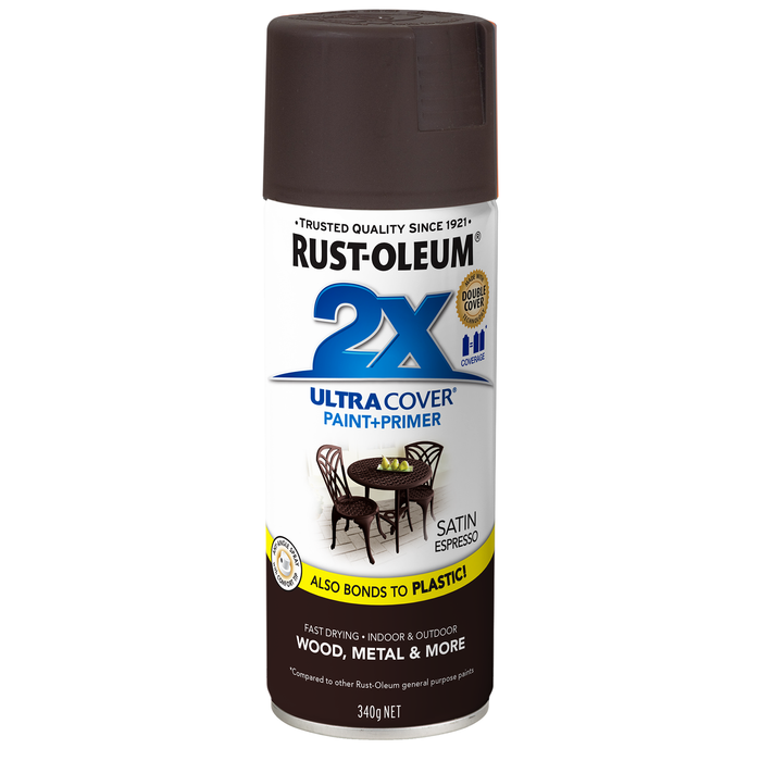 Rust-Oleum 2X Ultra Cover Satin Espresso Spray Paint 340g