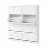 2x 4 Tier Artiss Shoe Storage Rack Cabinet White