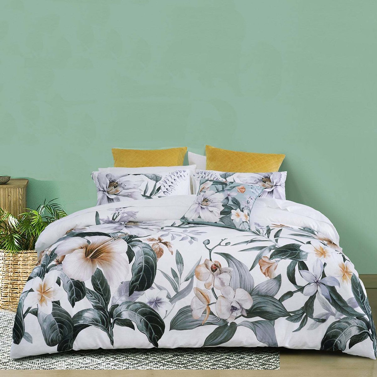 Bianca Hallston Charcoal Pre-Washed Cotton Quilt Cover Set Queen main image 0