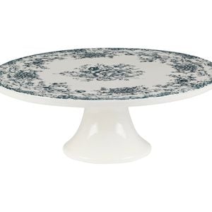 Casa Domani Cake Stand Footed Porcelain Antique Blue Rosetta 28cm Gift Boxed