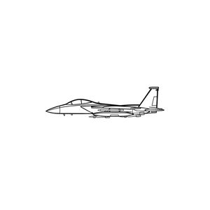 Ignite Laser F-15 Strike Eagle - Multirole Air Superiority Fighter Silhouette Metal Wall Art Coated Black 47 inch - 120 cm