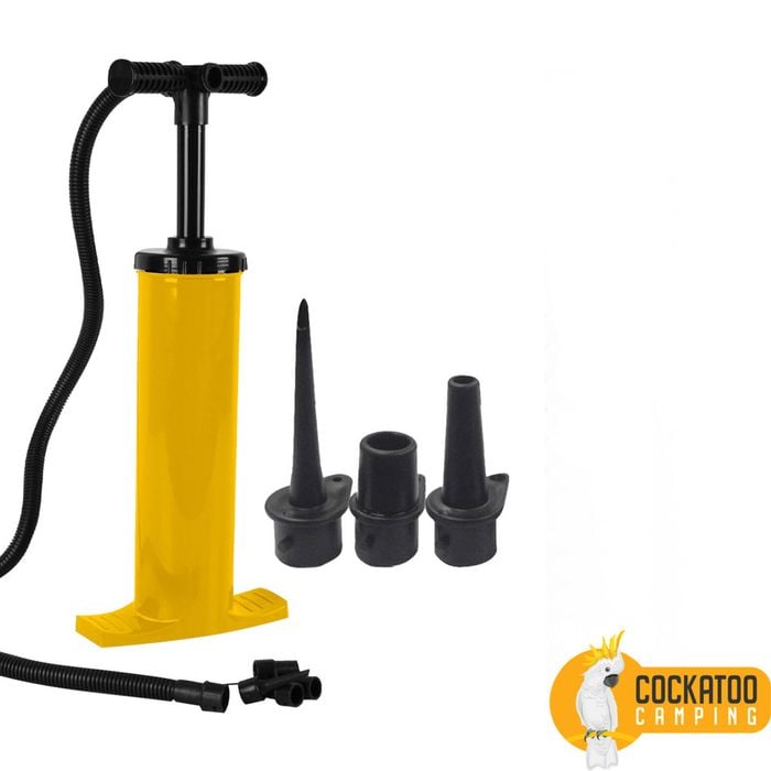 Cockatoo Camping 38cm Double Action Hand Air Pump - Yellow