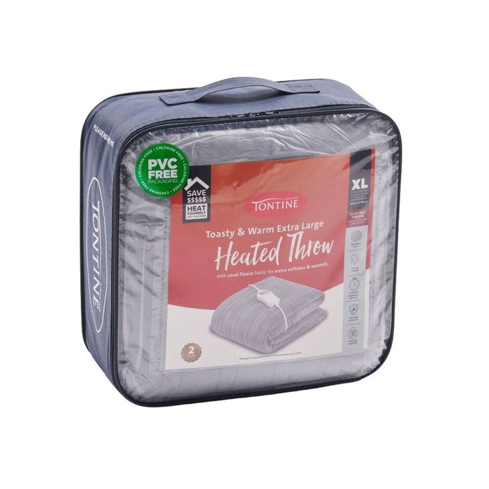 Tontine Extra Large Coral Fleece Heated Throw Polyester Quarry 180x200cm