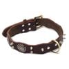 CottonMore Top Quality Handmade Genuine Leather Pet Dog Collar Spiked Brown - Medium