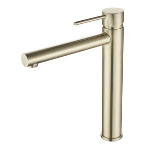 Mondella Resonance 35mm Brushed Brass Vessel Basin Mixer WELS 4 Star 7.5L/min