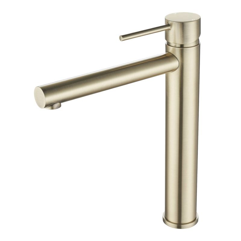 Mondella Resonance 35mm Brushed Brass Vessel Basin Mixer WELS 4 Star 7.5L/min