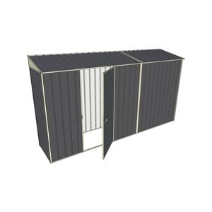 Build-a-Shed 0.8 x 3.7 x 2m Skillion Single Hinged Side Door Shed - Grey