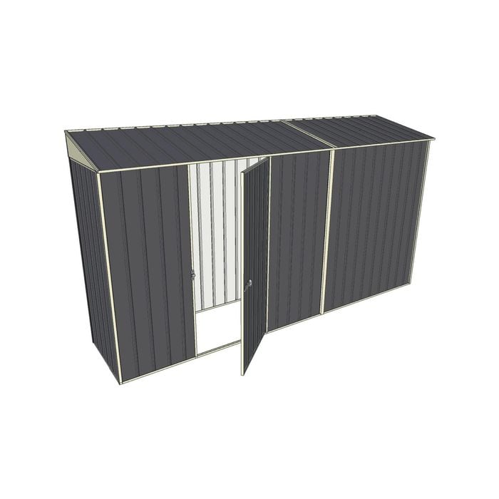 Build-a-Shed 0.8 x 3.7 x 2m Skillion Single Hinged Side Door Shed - Grey
