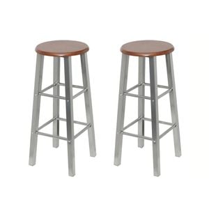 vidaXL Bar Stools 2 pcs Metal with Seat