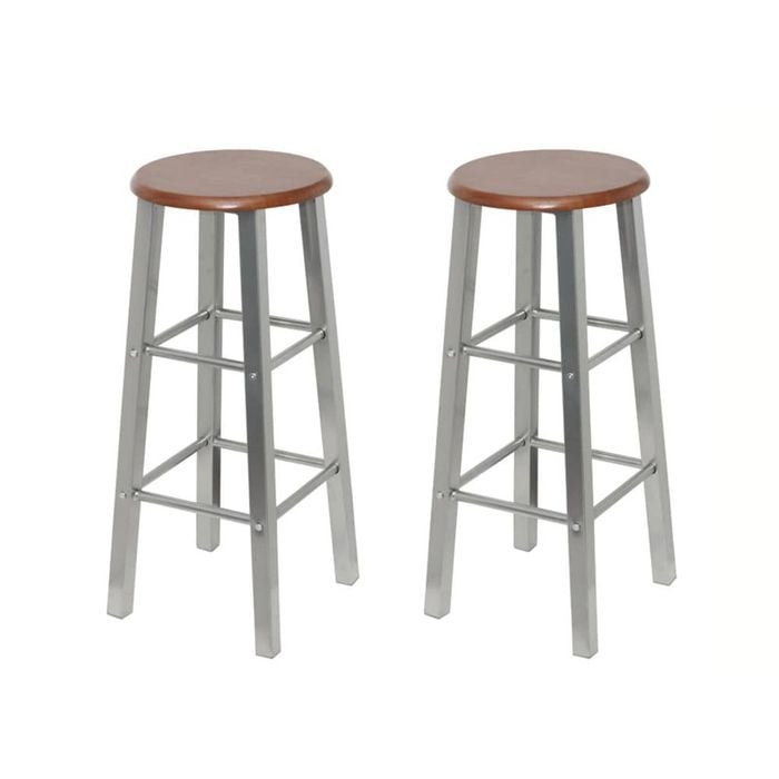 vidaXL Bar Stools 2 pcs Metal with Seat