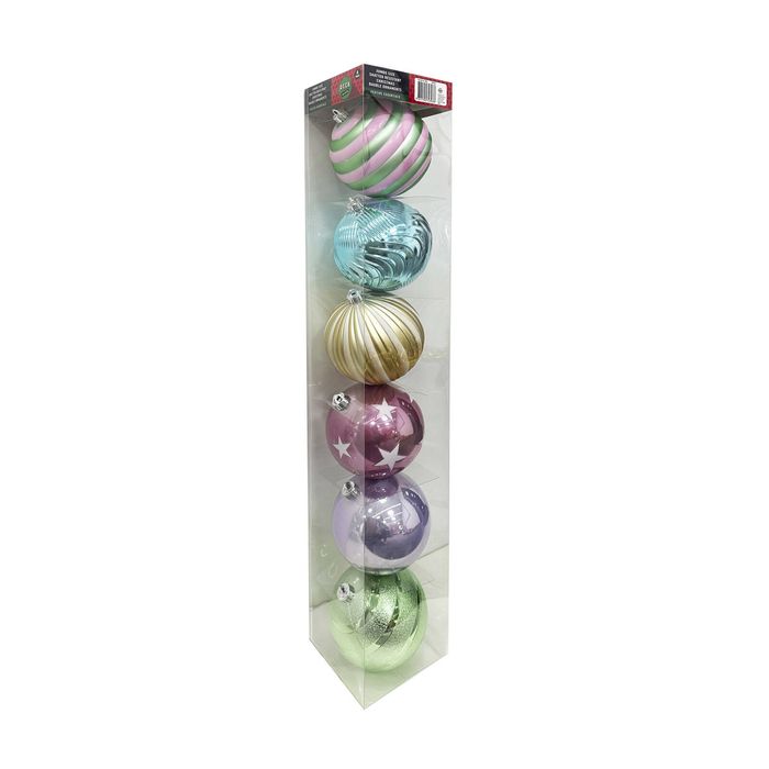 Deck The Halls Jumbo Bauble Ornament Pack 6