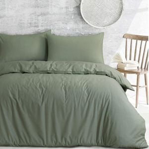 Amson Royale Cotton Light Sage Double Quilt Cover Set