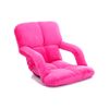 SOGA Foldable Lounge Cushion Adjustable Floor Lazy Recliner Chair with Armrest Pink