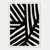 Galrie Striking Bold Black and White Abstract Art Print for Modern Decor, White Frame, A3 30 x 42cm (12 x 16inch)