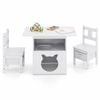 Costway Kids Table Chairs Set W/cat House Pet Furniture Wooden Desk White