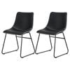 2x Artiss Dining Chairs Retro PU Leather Black