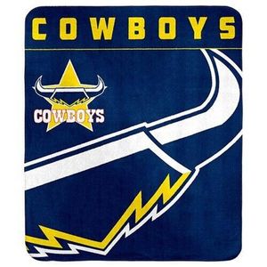 NRL Polar Fleece Blanket - North Queensland Cowboys - 150x130cm - Rugby League
