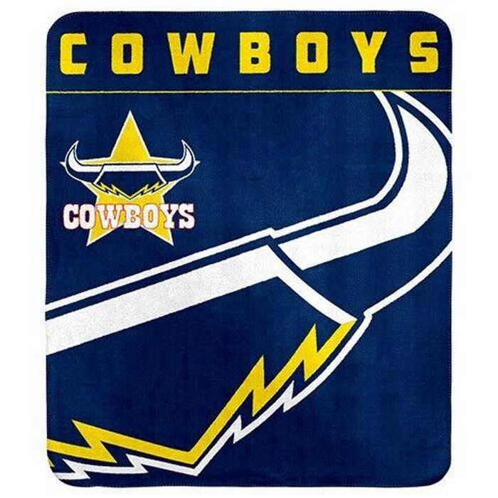 NRL Polar Fleece Blanket - North Queensland Cowboys - 150x130cm - Rugby League