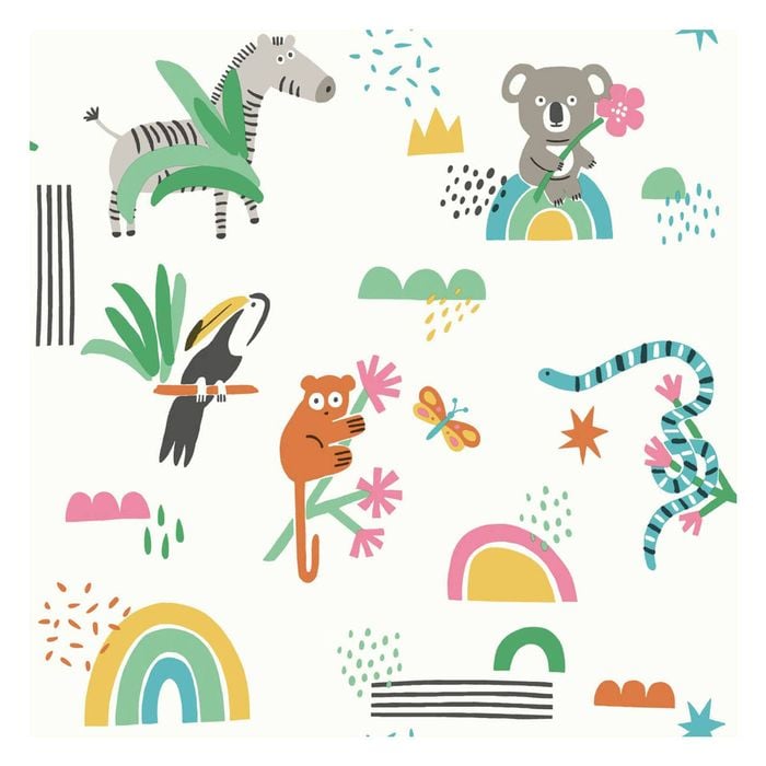 Abstract Animals Multi Wallpaper  53cm x 10.05m