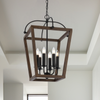 Telbix Lacota Modern Pendant Hanging Lamp Light Metal Wood Black Walnut Matte Wood Tones