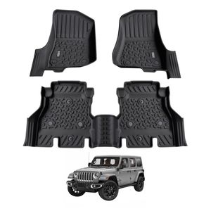 AUSGO Car Floor Mats for Jeep Wrangler JL Series 4-Door 2018-Onwards All-Weather Floor Liners
