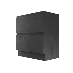 Stein 750 x 450 x 810mm Black Select Floor Standing Handleless Vanity - Cabinet Only