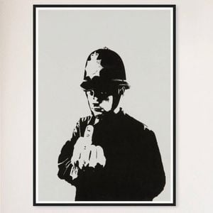 Galrie Banksy Rude Copper Artwork Print Iconic Urban Art from 2002, Black Frame, 50 x 70cm (20 x 28inch)