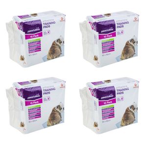 4x 15PK Paws & Claws 60x60cm Anti bacterial Pet/Dog Training Pads