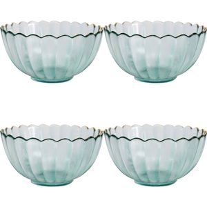 4x LVD Glass Bowl Serving/Decorative Home/Dining Tableware Medium Mist/Gold