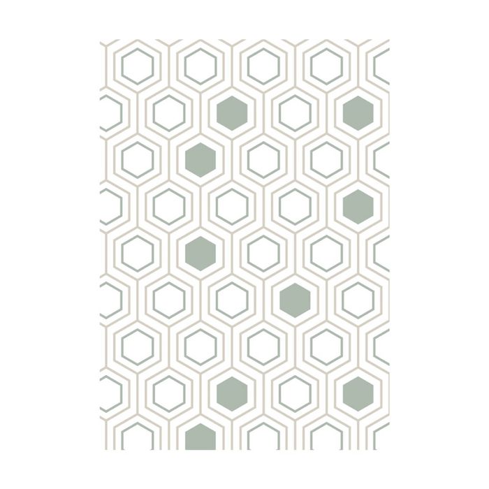 Urban Style Geometric Printed Microfibre Rug Decor Pastel Hexagons 160x240cm