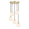 Telbix Bobo Modern Pendant Hanging Lamp Light Metal Glass Antique Gold Opal Matt Matte