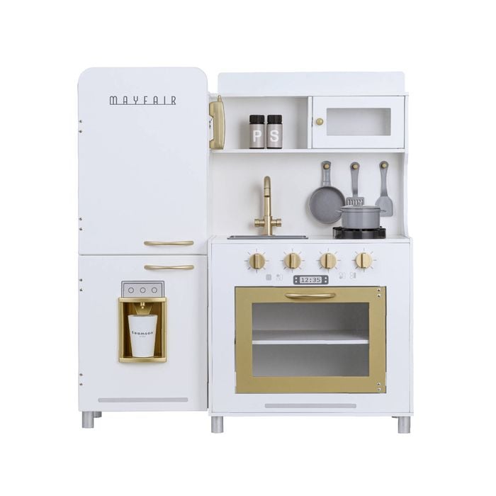 Teamson Kids Little Chef Mayfair Retro Play Kitchen with Light & Sound Effects, White