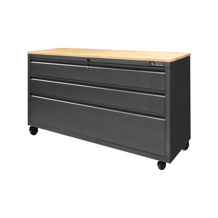 Pinnacle 910 x 1600 x 540mm 3 Drawer XL Timber Top Storage Unit