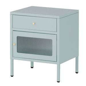 Familand Steel Side End Table Bedside Tables nightstand with Storage Drawer in Mint Green