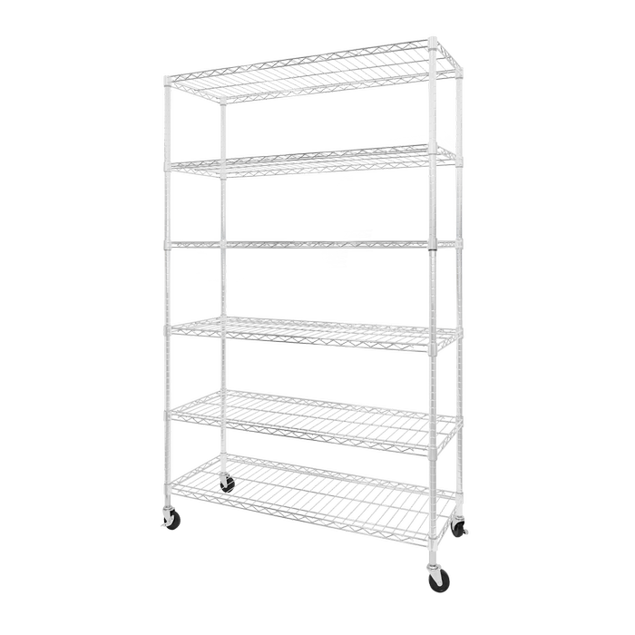 Pinnacle 1930 x 1220 x 460mm Chrome 6 Tier Adjustable Shelving Unit