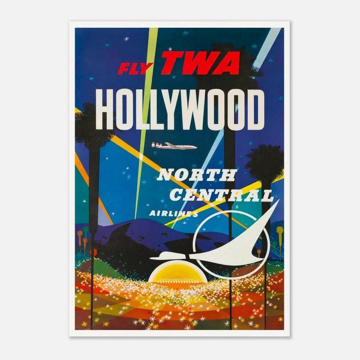 Galrie Hollywood Vintage Travel Poster Retro Art Print of Iconic Hollywood Glamour Art, Poster Only, A0 84 x 119cm (33 X 47inch)