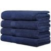 LINENOVA 4PCS Soft Cotton Bath Towel Set 68x137cm - Navy Blue