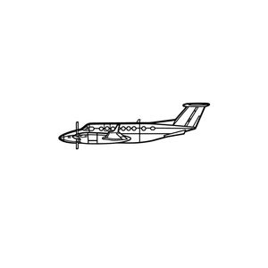 Ignite Laser Beechcraft King Air 350 - Twin-Turboprop Executive Aircraft Silhouette Metal Wall Art Coated Black 47 inch - 120 cm