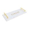 Lvd Marble/metal Charcuterie Serving Tray W/ Handles Home Decor 40x15x5cm