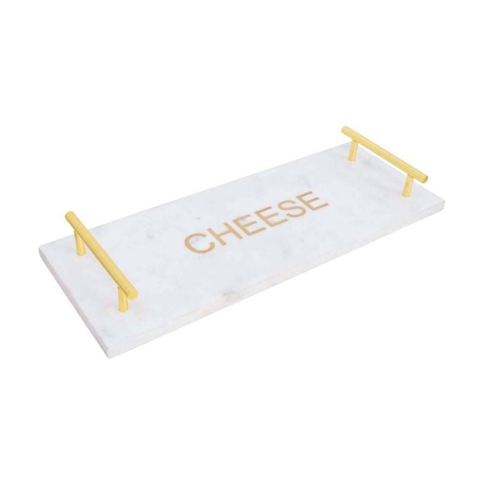 Lvd Marble/metal Charcuterie Serving Tray W/ Handles Home Decor 40x15x5cm