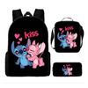 Catzon Cartoon Backpack Set With Shoulder Bag & Pencil Bag Adjustable-t