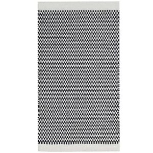 Handwoven Scandi Wool Rug- 6443- Black/white-80x150cm