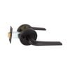 Schlage Matte Black Medio Plus Series Sierra Privacy Lever Set with QuickFix