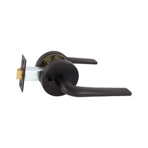 Schlage Matte Black Medio Plus Series Sierra Privacy Lever Set with QuickFix