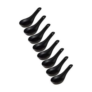 8x Maxwell & Williams Caviar Black Spoon 13.5cm Porcelain Elegant Tableware