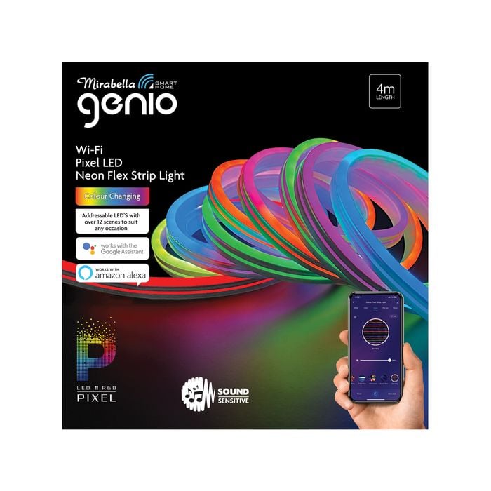 Mirabella 4m RGB Genio Wi-Fi Smart Pixel Neon Flex Strip Light