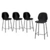 Oikiture 4PCS Bar Stools Kitchen Counter Chair Metal Black