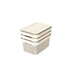 Ezy Storage 12L Mode Decorative Basket With Lid - 3 Pack
