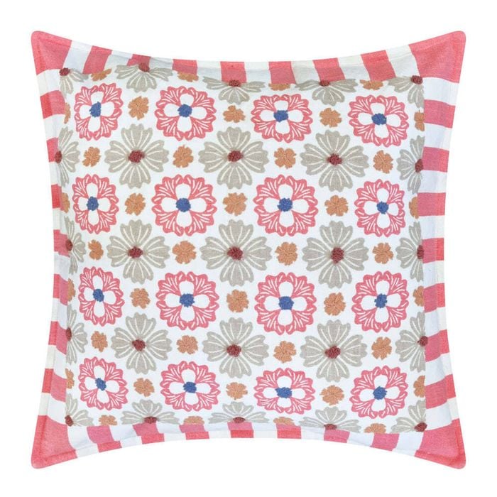 J.Elliot Home Zoe Cushion 50x50cm Bubblegum & White Multicolour