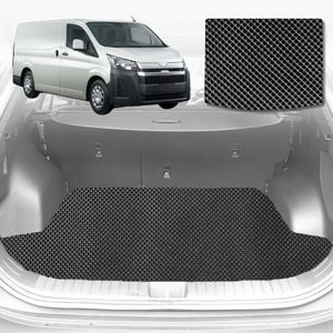 6D Diamond Car Boot Mat for Toyota Hiace Van (LWB)2019-Current-Cargo Mat-Black-Outback GT